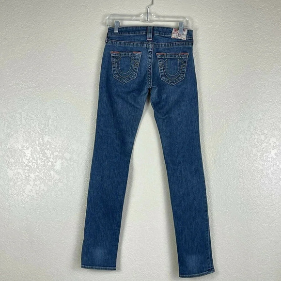 True Religion Jeans Women's Sz 26 Stevie Skinny Leg Ankle Medium Wash Denim Blue - Picture 2 of 8